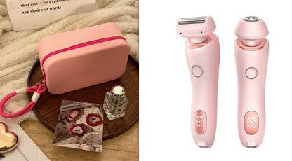 2 In 1 Hair Removal Epilator USB Rechargeable Trimmer Women Body Razor Face Leg Armpit Bikini Hand Pubic Shaver Hair Remover - NOMAN STORE LLC