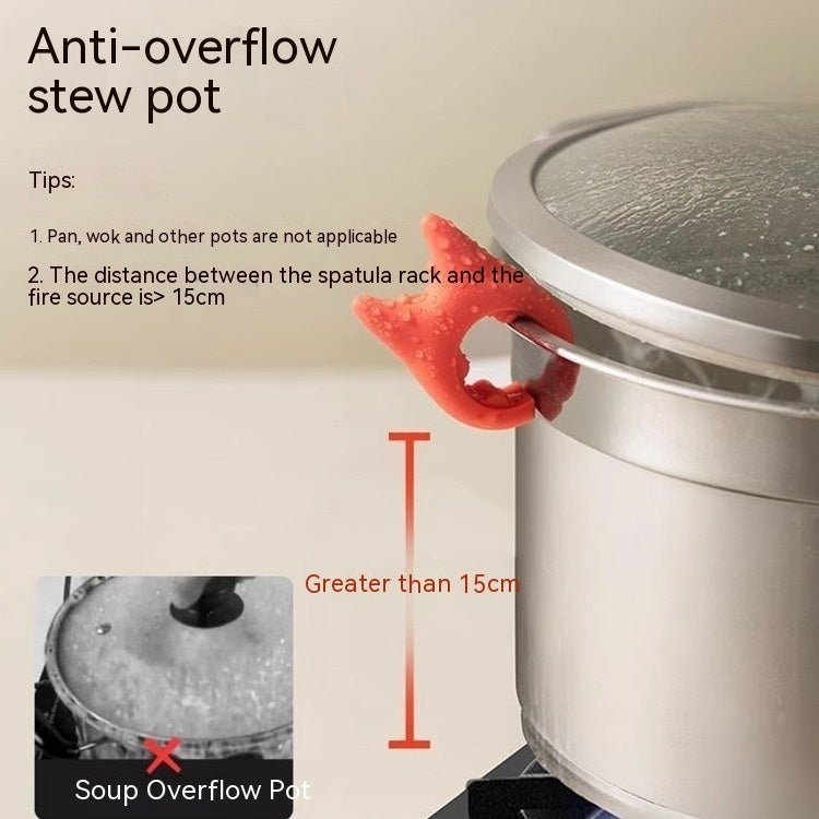 Multifunctional Spatula Holder Silicone Anti-overflow Spoon Holder Cooking Pot Anti-scalding Clip Kitchen Gadgets - NOMAN STORE LLC