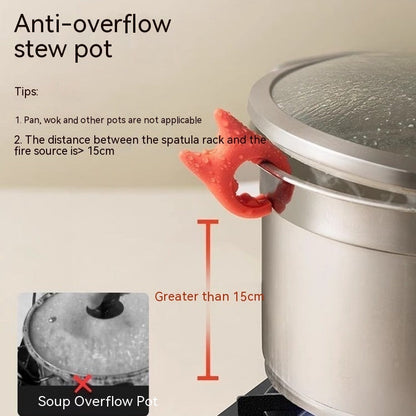 Multifunctional Spatula Holder Silicone Anti-overflow Spoon Holder Cooking Pot Anti-scalding Clip Kitchen Gadgets - NOMAN STORE LLC