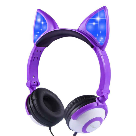 LED flashing cat ear headphones - NOMAN STORE LLC