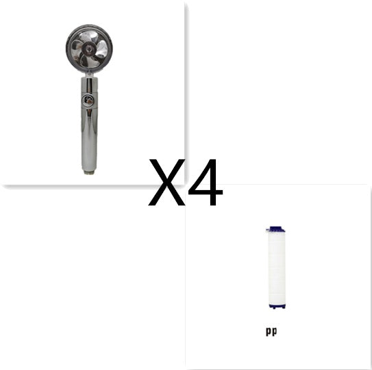 Shower Head Water Saving Flow 360 Degrees Rotating With Small Fan ABS Rain High Pressure Spray Nozzle Bathroom Accessories 10a70de4-dcbc-477c-830f-3a74c0550f60