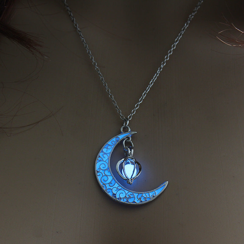 Glowing Pendant Necklaces Silver Plated Chain Necklaces - NOMAN STORE LLC