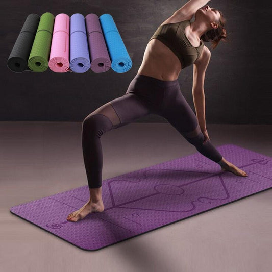 Non Slip TPE Yoga Mat Position Line Beginner - NOMAN STORE LLC