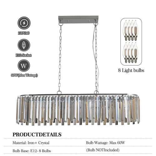 Modern Oval Crystal Chandelier Luxury Home Decor Fixtures - No Bulbs Unavailable Platform- Temu - NOMAN STORE LLC