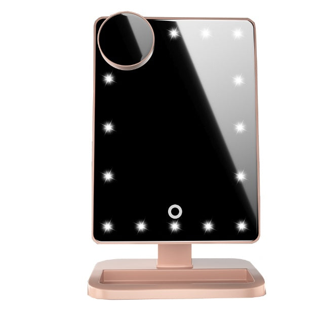 Touch Screen Makeup Mirror With 20 LED Light Bluetooth Music Speaker 10X Magnifying Mirrors Lights - NOMAN STORE LLC