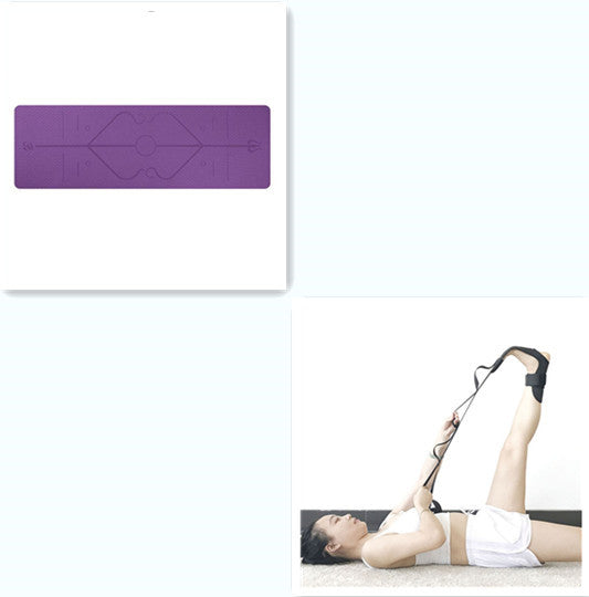 Non Slip TPE Yoga Mat Position Line Beginner - NOMAN STORE LLC