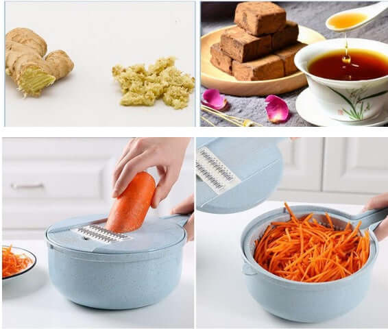 8 In 1 Mandoline Slicer Vegetable Slicer Potato Peeler Carrot Onion Grater With Strainer Vegetable Cutter Kitchen Accessories - NOMAN STORE LLC