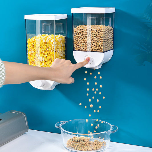 Kitchen Food Storage Easy Press Container Cereal Dispenser Wall Mounted Food Storage Box - NOMAN STORE LLC