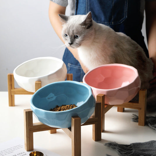 Pet bowl oblique mouth cat bowl food bowl dog bowl method bucket food bowl - NOMAN STORE LLC
