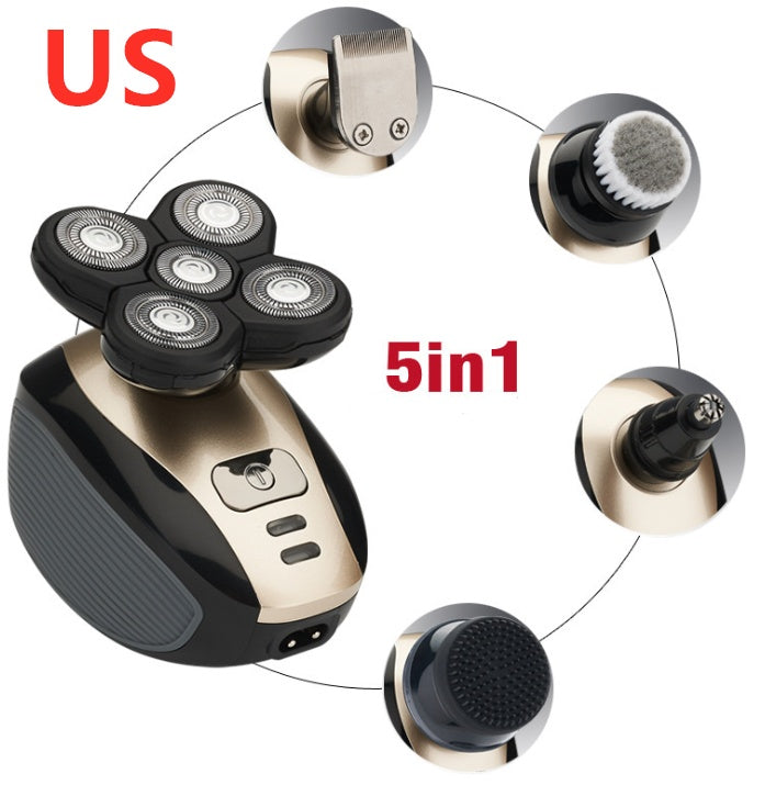 5 In 1 Multifunctional Electric Shaver 5 Blade Razor For Men Shaved Head Rechargeable Shaving Machine Beard Nose Hair Trimmer - NOMAN STORE LLC