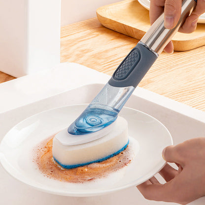 New Multifunctional Dish Brush Household Kitchen Oily Sponge Long Handle Cleaning Brush - NOMAN STORE LLC
