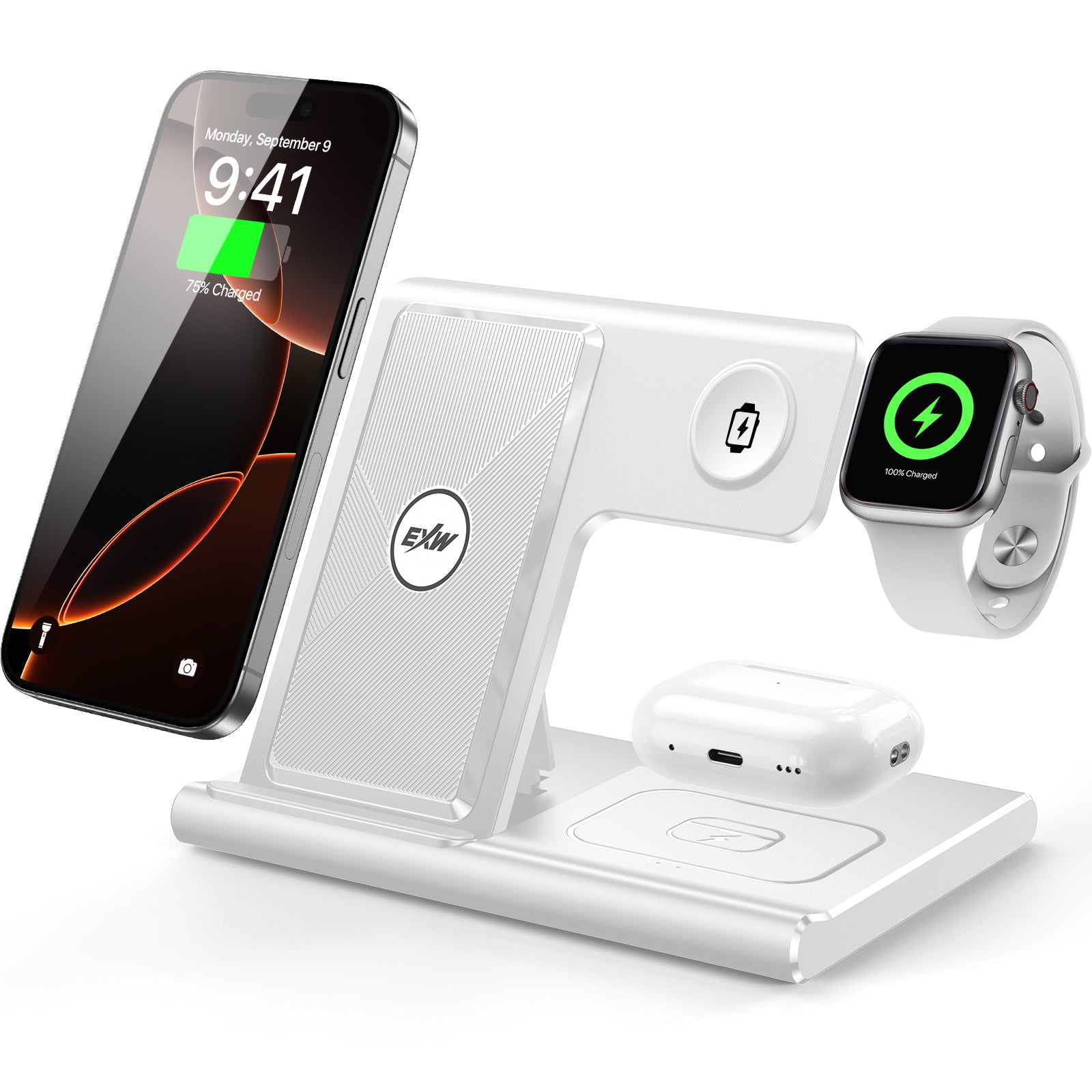 3 In 1 Wireless Charging Sation For Multiple Devices 15W Fast Charging Stand - NOMAN STORE LLC