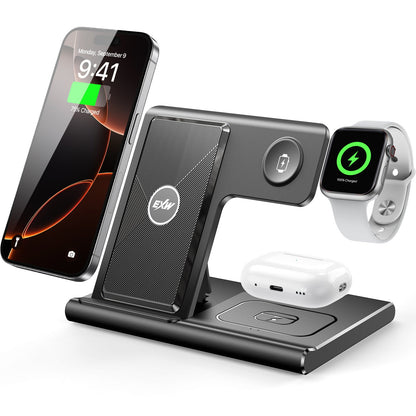 3 In 1 Wireless Charging Sation For Multiple Devices 15W Fast Charging Stand - NOMAN STORE LLC