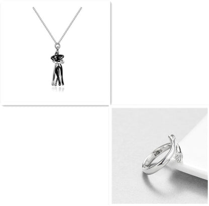 Love Hug Necklace Unisex Men Women Couple Jewelry Simple Temperament Clavicle Chain Valentines Day Lover Gift - NOMAN STORE LLC