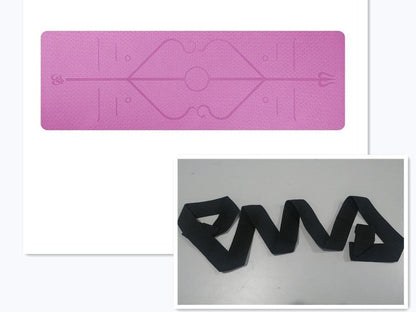Non Slip TPE Yoga Mat Position Line Beginner - NOMAN STORE LLC