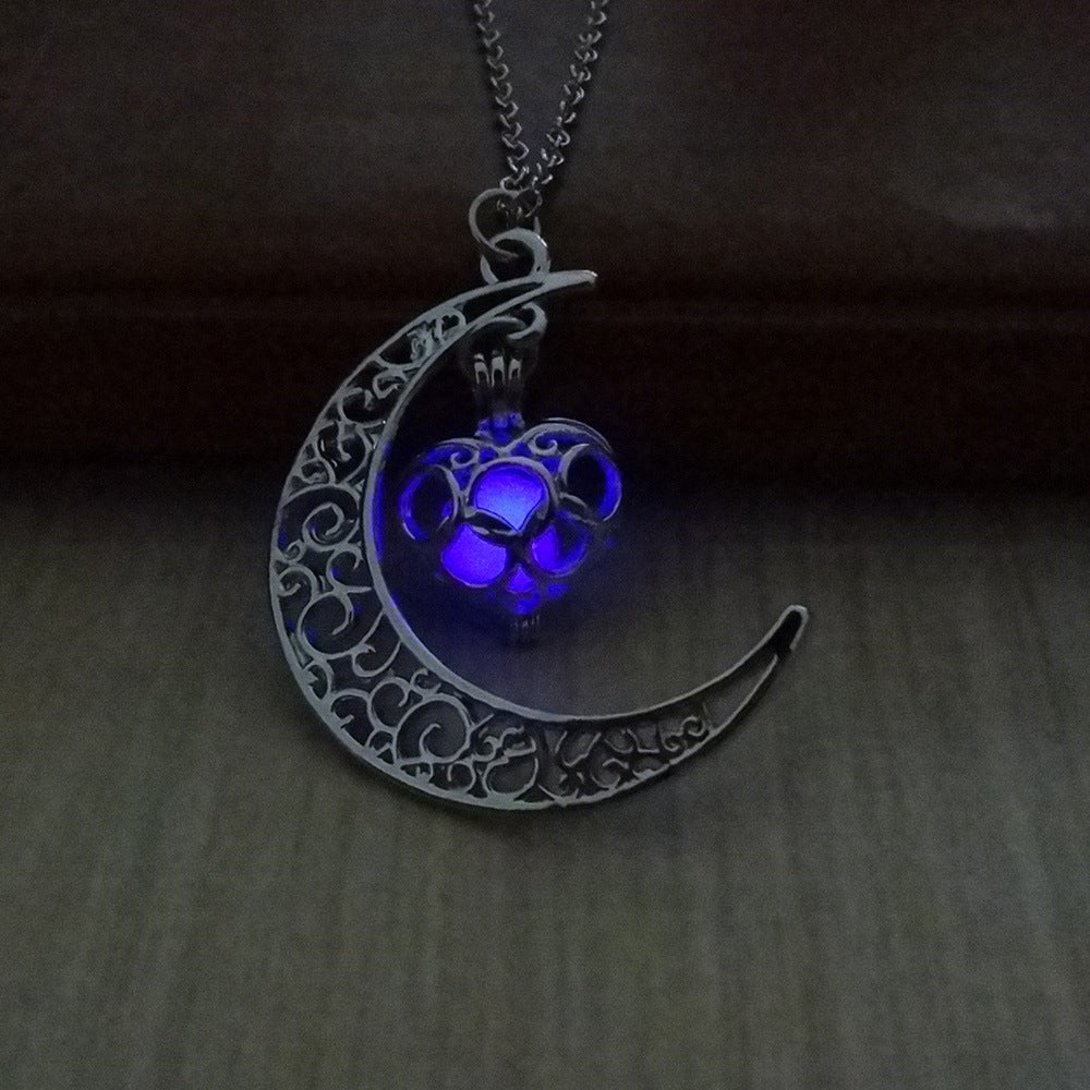 Glowing Pendant Necklaces Silver Plated Chain Necklaces - NOMAN STORE LLC