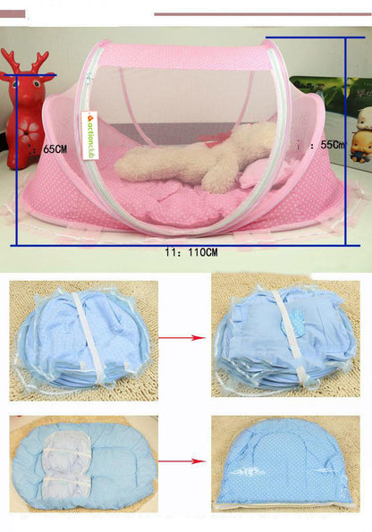 Foldable  Baby Bed Net With Pillow Net 2pieces Set - NOMAN STORE LLC