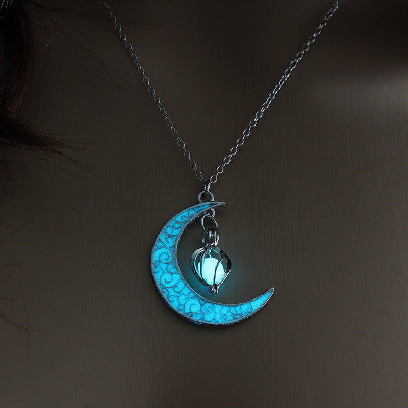 Glowing Pendant Necklaces Silver Plated Chain Necklaces - NOMAN STORE LLC