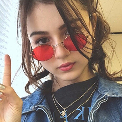 Sun Protection Trend Retro Oval Sun Glasses - NOMAN STORE LLC