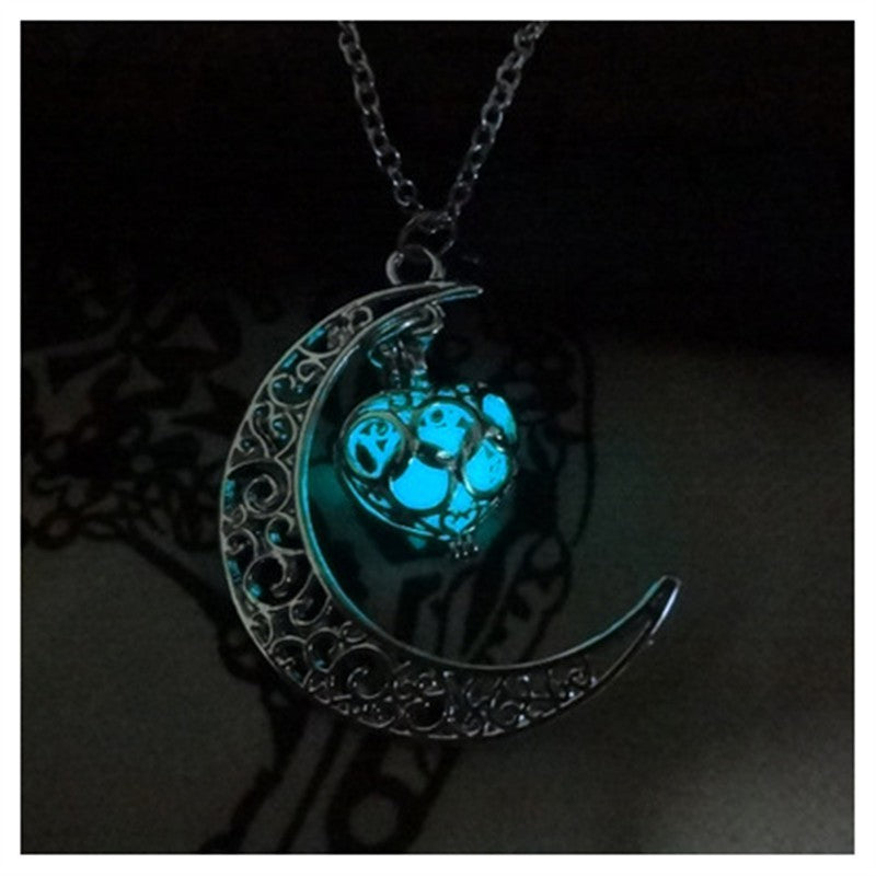 Glowing Pendant Necklaces Silver Plated Chain Necklaces - NOMAN STORE LLC
