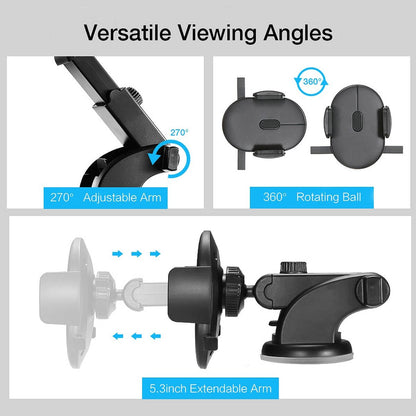Car Phone Holder Long Rod Telescopic Car Dashboard Suction Cup Type - NOMAN STORE LLC