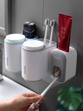 Wall Mounted Automatic Toothpaste Holder Bathroom Accessories Set Dispenser - NOMAN STORE LLC