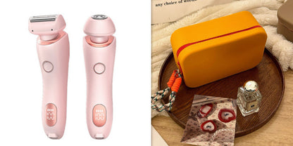 2 In 1 Hair Removal Epilator USB Rechargeable Trimmer Women Body Razor Face Leg Armpit Bikini Hand Pubic Shaver Hair Remover - NOMAN STORE LLC