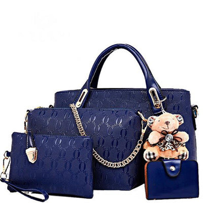new Korean fashion handbags embossed four piece ladies bag shoulder diagonal handbag - NOMAN STORE LLC