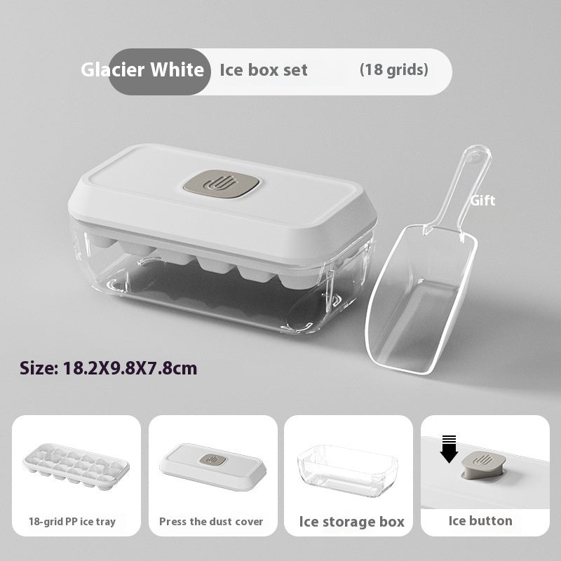 32 Grid Silicone Ice Cube Tray Mould With Lid Shovel Storage Box Remove With One Click Ice Maker DIY Whiskey Cocktail Tools Summer Kitchen Gadgets - NOMAN STORE LLC