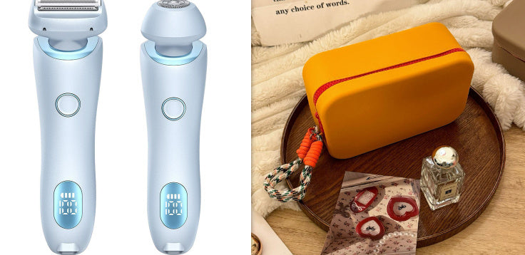 2 In 1 Hair Removal Epilator USB Rechargeable Trimmer Women Body Razor Face Leg Armpit Bikini Hand Pubic Shaver Hair Remover - NOMAN STORE LLC