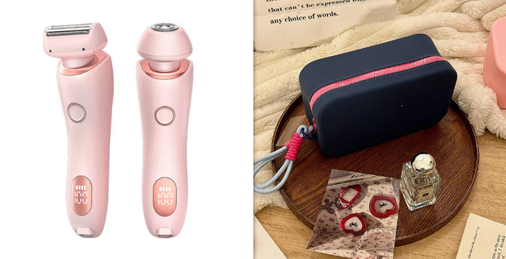 2 In 1 Hair Removal Epilator USB Rechargeable Trimmer Women Body Razor Face Leg Armpit Bikini Hand Pubic Shaver Hair Remover - NOMAN STORE LLC