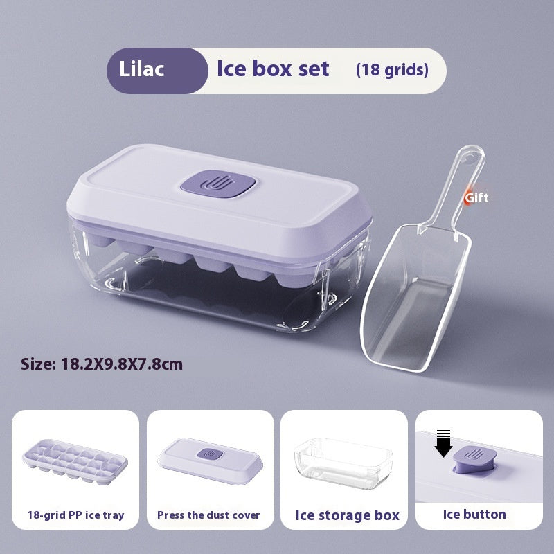 32 Grid Silicone Ice Cube Tray Mould With Lid Shovel Storage Box Remove With One Click Ice Maker DIY Whiskey Cocktail Tools Summer Kitchen Gadgets - NOMAN STORE LLC
