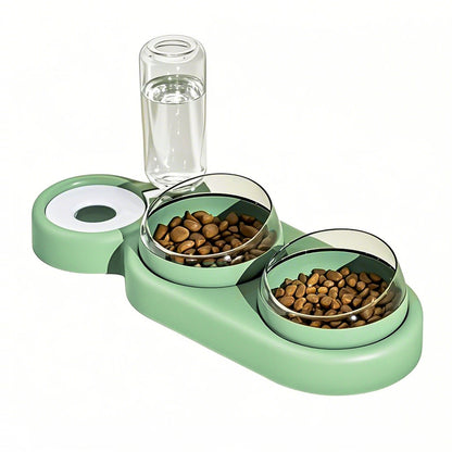 Double Bowl Cat Food and Water Dish