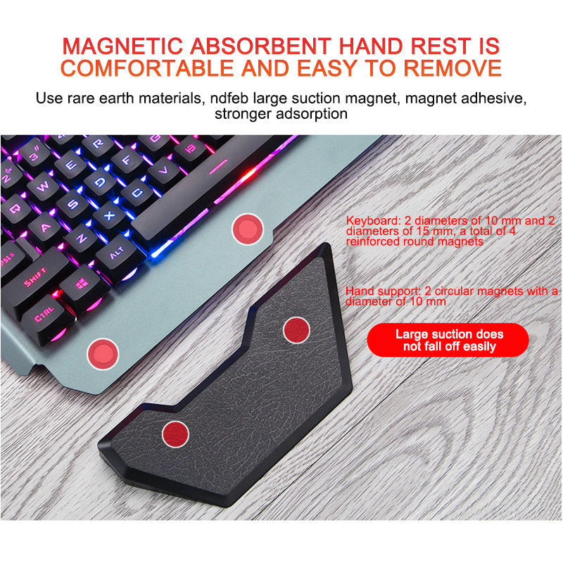 ErgonomicWired Gaming Keyboard with RGB Backlight Phone Holder - NOMAN STORE LLC