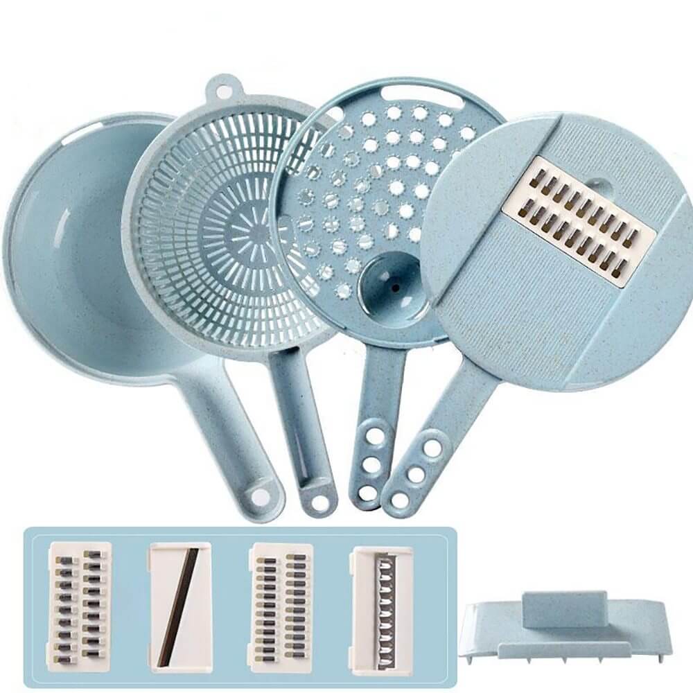 8 In 1 Mandoline Slicer Vegetable Slicer Potato Peeler Carrot Onion Grater With Strainer Vegetable Cutter Kitchen Accessories - NOMAN STORE LLC