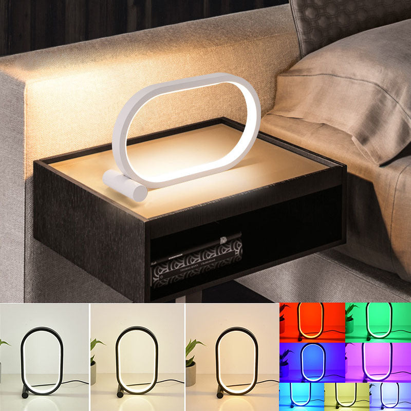 Usb Plug-In Lamp Oval Acrylic Lamp Touch Control Dimmable Modern Simple Creative Night Lamp Bedside Reading Lamp Desk Table Led - NOMAN STORE LLC