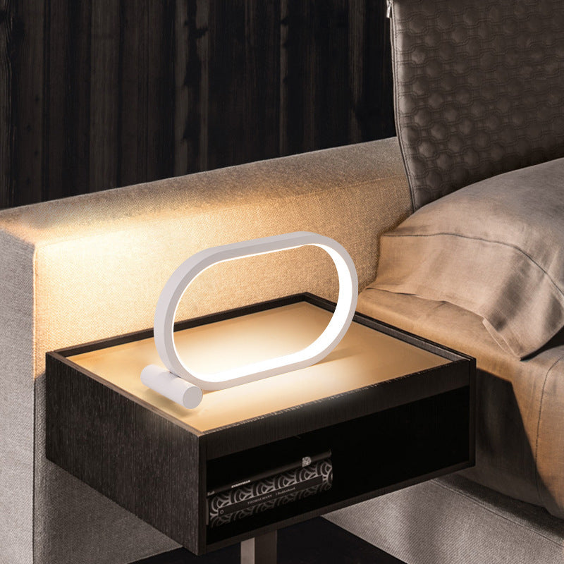 Usb Plug-In Lamp Oval Acrylic Lamp Touch Control Dimmable Modern Simple Creative Night Lamp Bedside Reading Lamp Desk Table Led - NOMAN STORE LLC