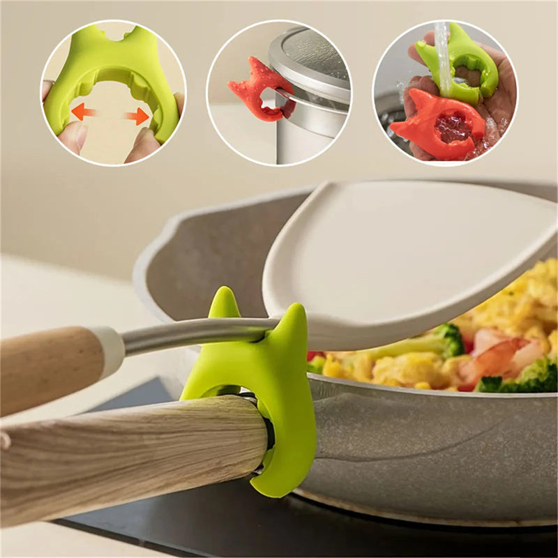 Multifunctional Spatula Holder Silicone Anti-overflow Spoon Holder Cooking Pot Anti-scalding Clip Kitchen Gadgets - NOMAN STORE LLC