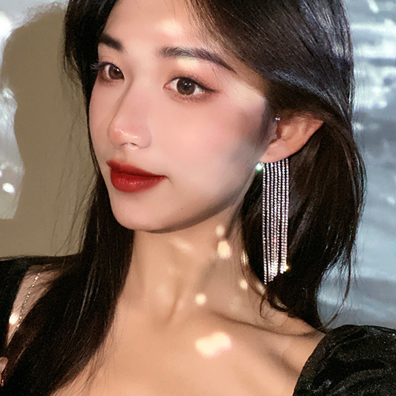 Fashionable And Simple Long Tassel Earrings - NOMAN STORE LLC