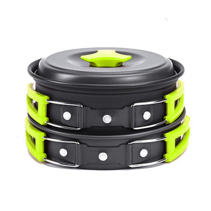 Camping Cookware Kit Outdoor Cooking Set Aluminum Equipment Outdoor Pot Travel Tableware Kitchen Hiking Picnic BBQ - NOMAN STORE LLC