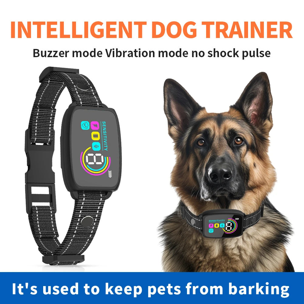 Smart Automatic Anti Barking Dog Collar Rechargeable Bark Stopper Stop Barking HD Digital Display IP67 Waterproof Collar For Dogs Pet Products - NOMAN STORE LLC
