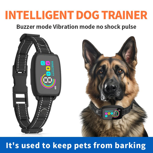 Smart Automatic Anti Barking Dog Collar Rechargeable Bark Stopper Stop Barking HD Digital Display IP67 Waterproof Collar For Dogs Pet Products - NOMAN STORE LLC