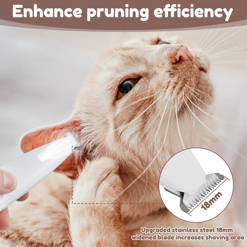 Pets Dog Paw Trimmer With LED Light Fully Waterproof Pet Hair Trimmer With LED Display Dog Clippers For Grooming Widen Blade - NOMAN STORE LLC