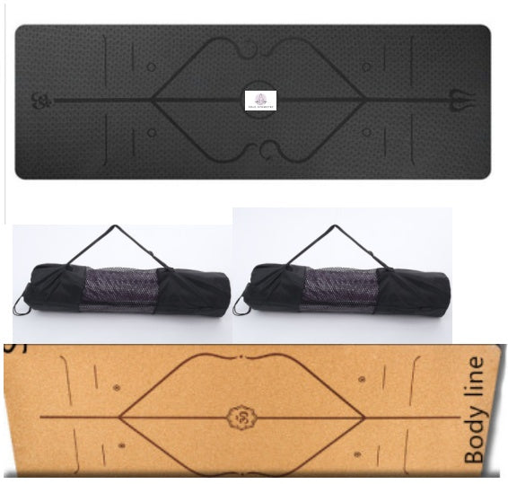 Non Slip TPE Yoga Mat Position Line Beginner - NOMAN STORE LLC