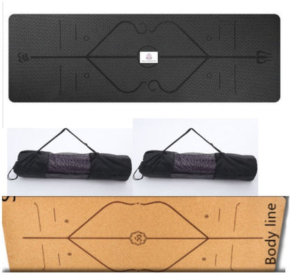 Non Slip TPE Yoga Mat Position Line Beginner - NOMAN STORE LLC