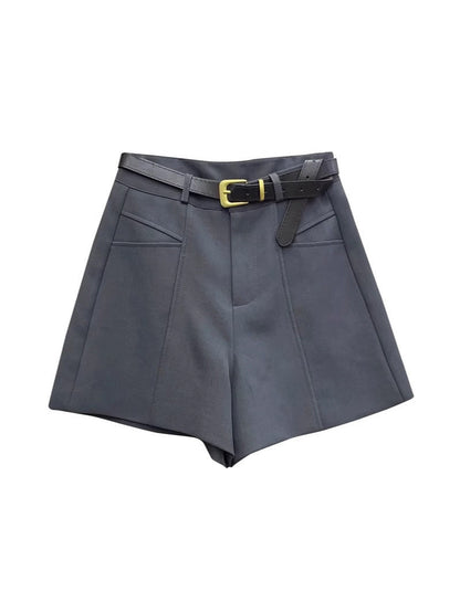 Fashionable Elegant Slimming High Waist Black Casual Shorts - NOMAN STORE LLC