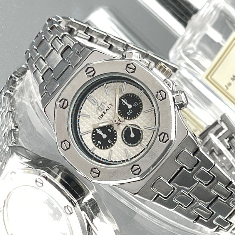 Fashion Men's And Women's Same Steel Belt Quartz With Calendar Waterproof Couple's Watch - NOMAN STORE LLC