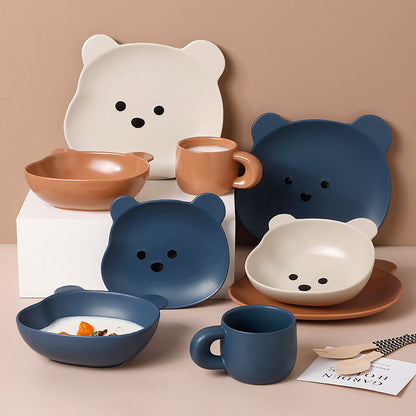 Home Cartoon Cute Bear-shaped Dinner Plate - NOMAN STORE LLC