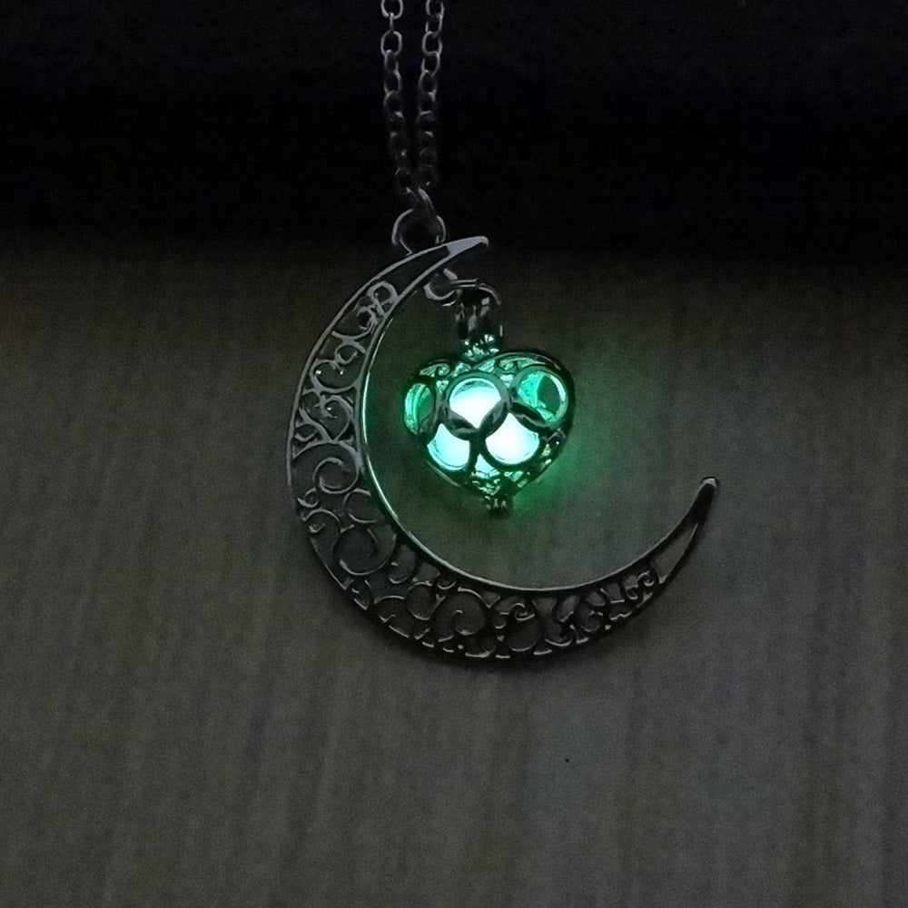 Glowing Pendant Necklaces Silver Plated Chain Necklaces - NOMAN STORE LLC
