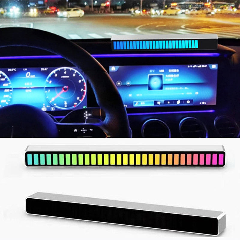 New Car Sound Control Light RGB Voice-Activated Music Rhythm Ambient Light With 32 LED 18 Colors Car Home Decoration Lamp - NOMAN STORE LLC